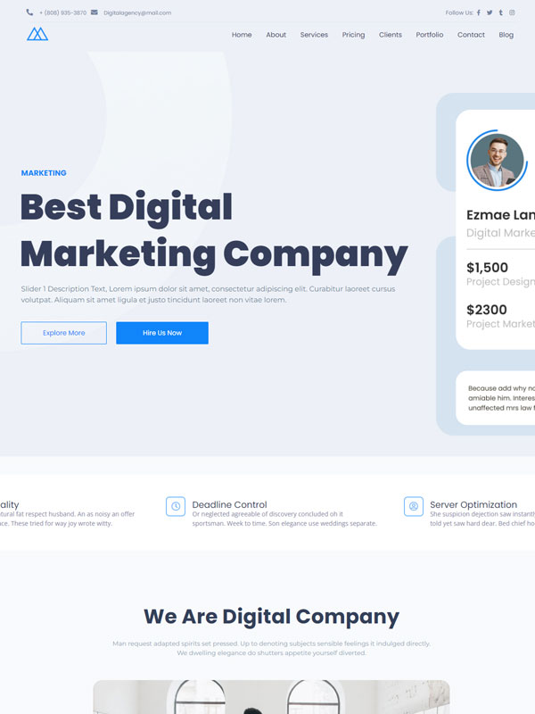 Digital Marketing Agency One Page